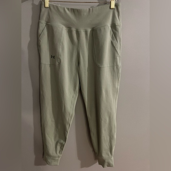 Under Armour Motion Gray/Green 4-Way Stretch Jogger Leggings Women’s L Joggers - Picture 2 of 11